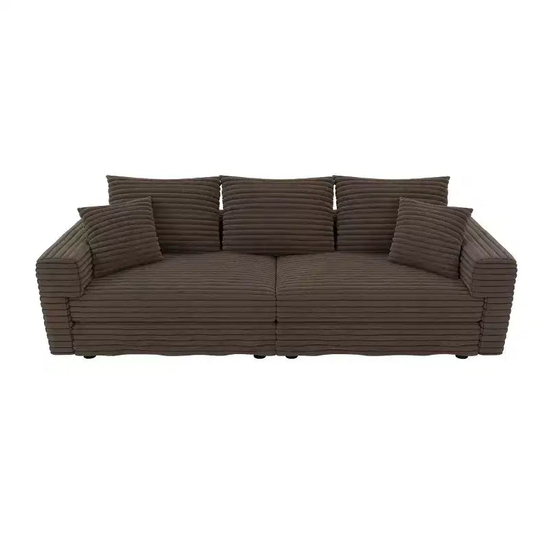 Beige/Black/Brown/Gray/Green Modular Sectional Sofa, 2-Seat Deep Seat Couch with Pillow Back