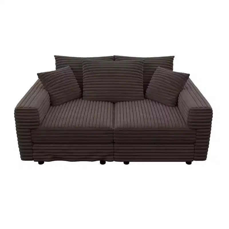 Beige/Black/Brown/Gray/Green Modular Sectional Sofa, 2-Seat Deep Seat Couch with Pillow Back