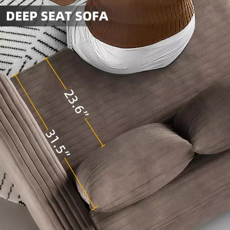 Beige/Black/Brown/Gray/Green Modular Sectional Sofa, 2-Seat Deep Seat Couch with Pillow Back