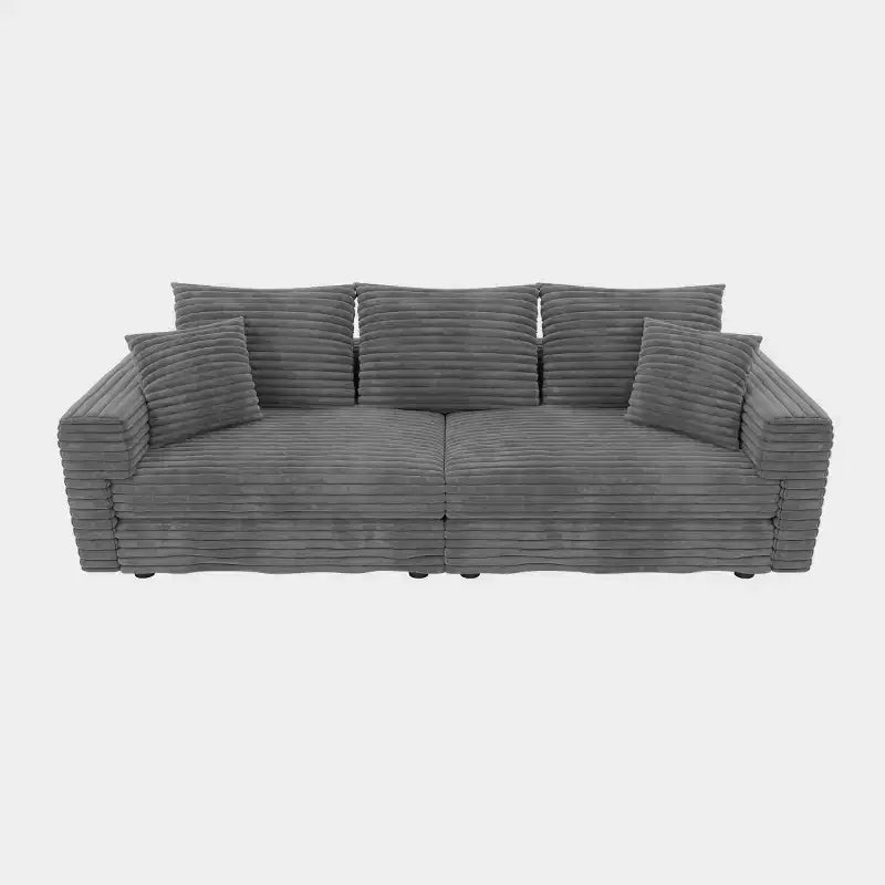 Beige/Black/Brown/Gray/Green Modular Sectional Sofa, 2-Seat Deep Seat Couch with Pillow Back