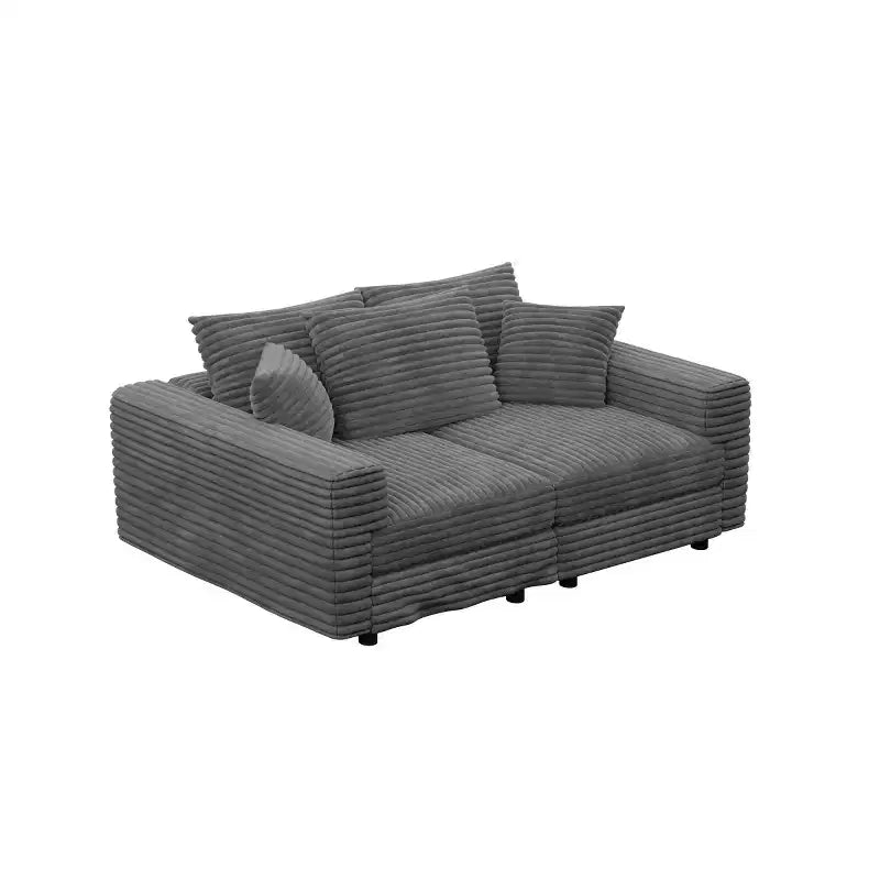 Beige/Black/Brown/Gray/Green Modular Sectional Sofa, 2-Seat Deep Seat Couch with Pillow Back