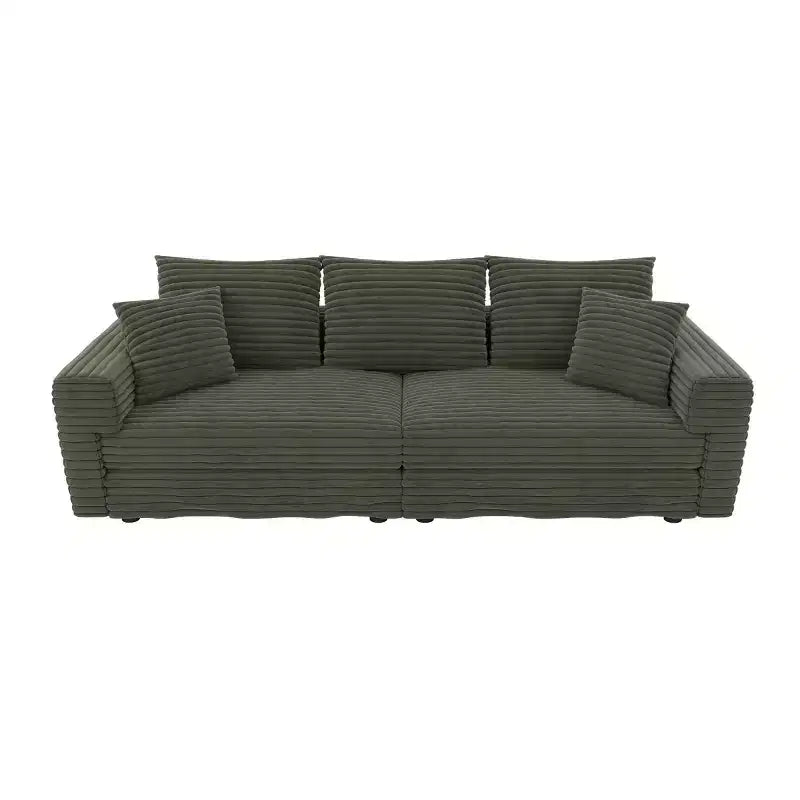 Beige/Black/Brown/Gray/Green Modular Sectional Sofa, 2-Seat Deep Seat Couch with Pillow Back
