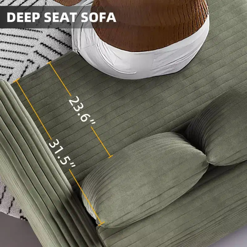 Beige/Black/Brown/Gray/Green Modular Sectional Sofa, 2-Seat Deep Seat Couch with Pillow Back