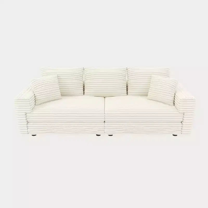 Beige/Black/Brown/Gray/Green Modular Sectional Sofa, 2-Seat Deep Seat Couch with Pillow Back