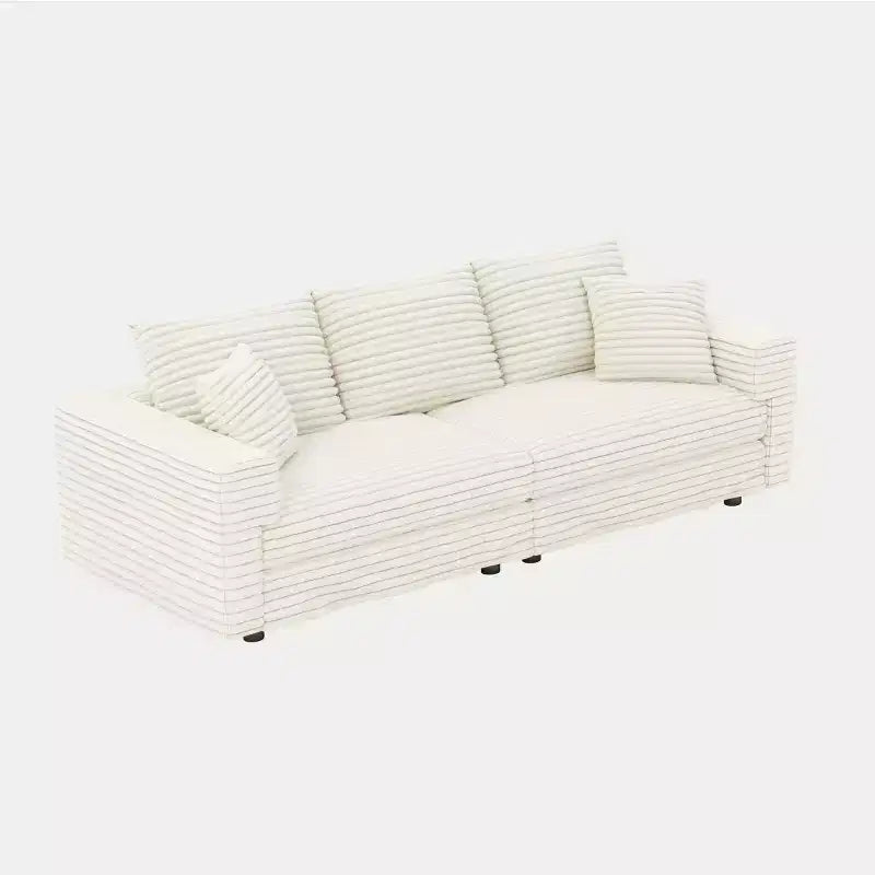 Beige/Black/Brown/Gray/Green Modular Sectional Sofa, 2-Seat Deep Seat Couch with Pillow Back