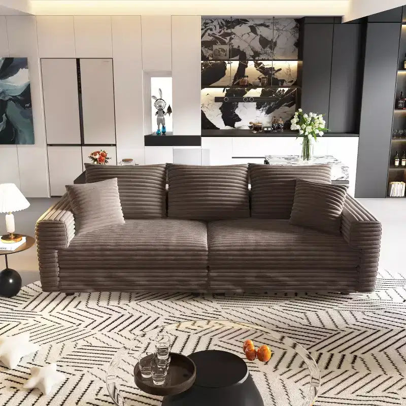 Beige/Black/Brown/Gray/Green Modular Sectional Sofa, 2-Seat Deep Seat Couch with Pillow Back