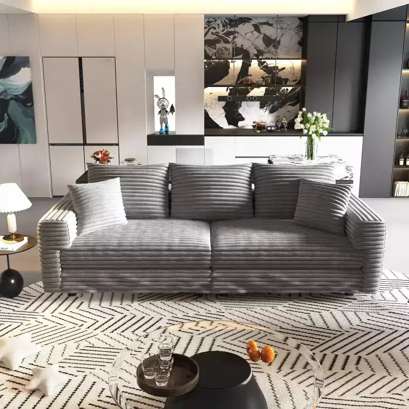 Beige/Black/Brown/Gray/Green Modular Sectional Sofa, 2-Seat Deep Seat Couch with Pillow Back