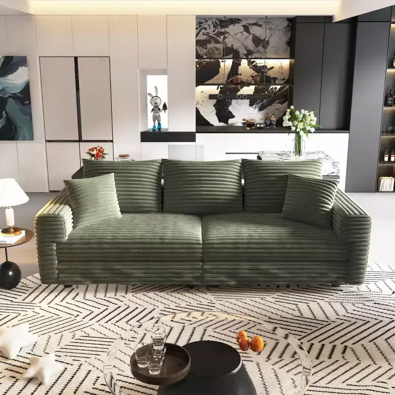 Beige/Black/Brown/Gray/Green Modular Sectional Sofa, 2-Seat Deep Seat Couch with Pillow Back