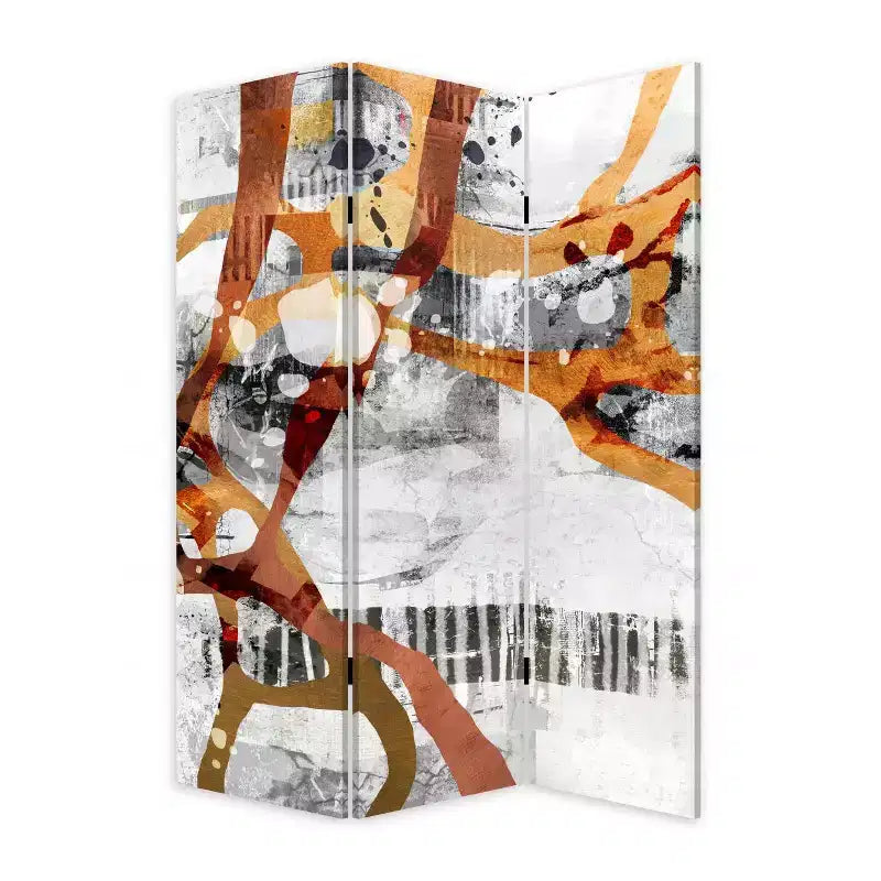 Black & White Canvas Folding 3-Panel Room Divider