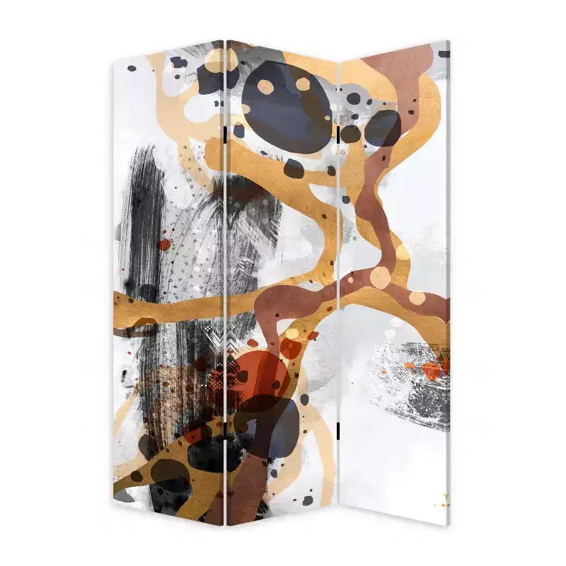 Black & White Canvas Folding 3-Panel Room Divider
