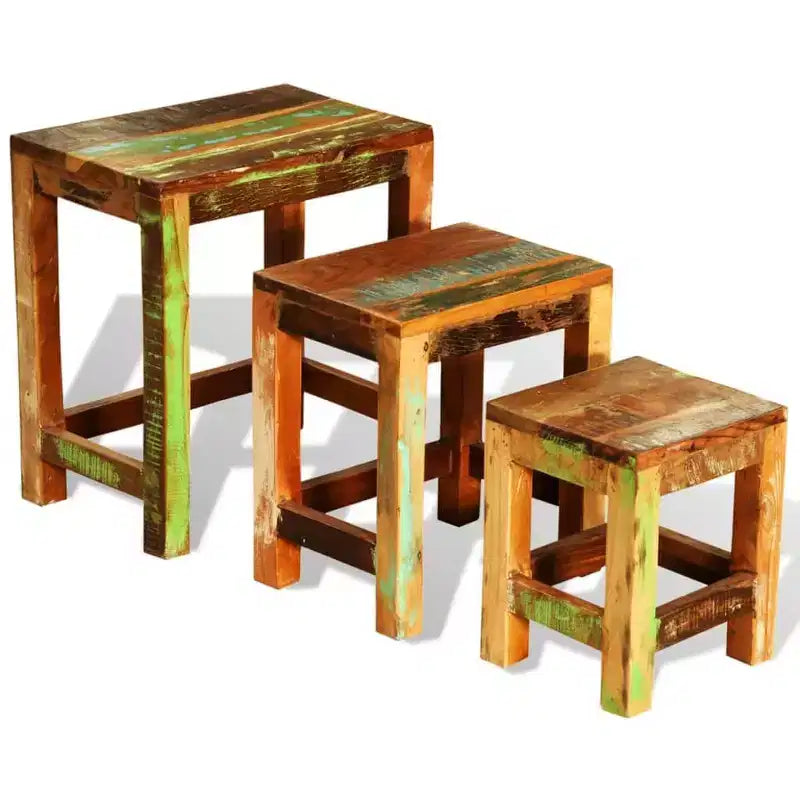 vidaXL Side Table Set of 3 Unique designs for each piece