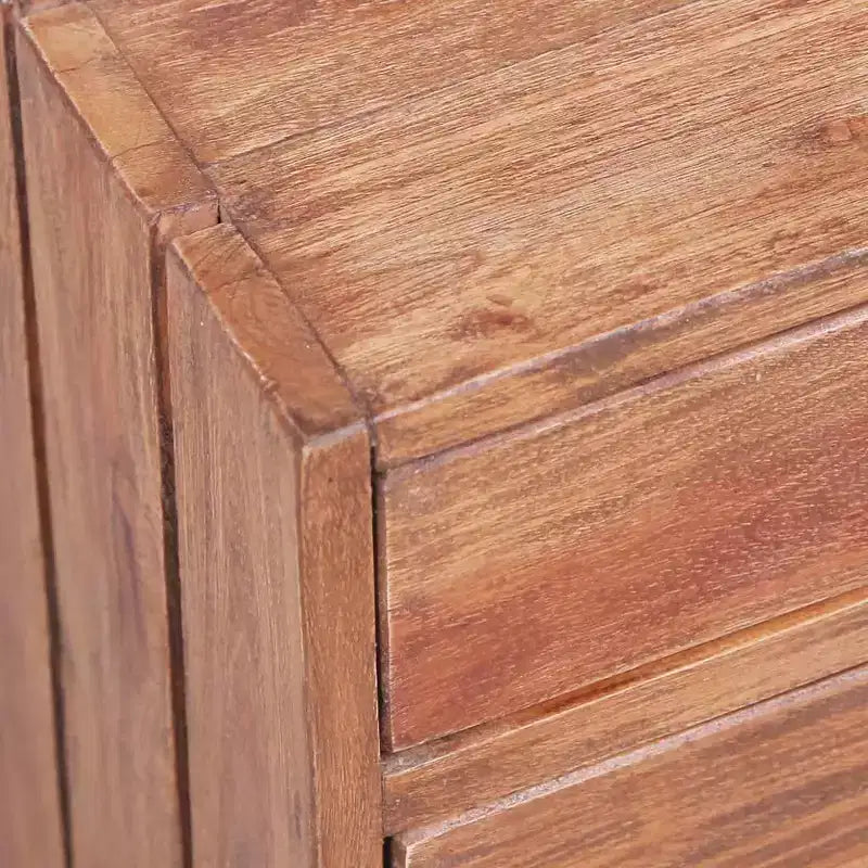 Brown 3-Drawer Solid Mahogany Nightstand, Single