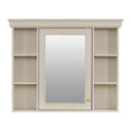 CASAINC 35 x 28 Wall Mounted Medicine Cabinet with Mirror Door and 6 Open Shelves, Modern Storage Unit