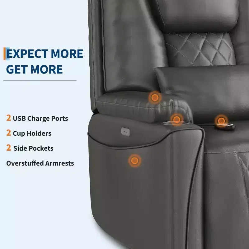 Faux Leather Power Lift Recliner Chair, 3-Position, 1-Seat