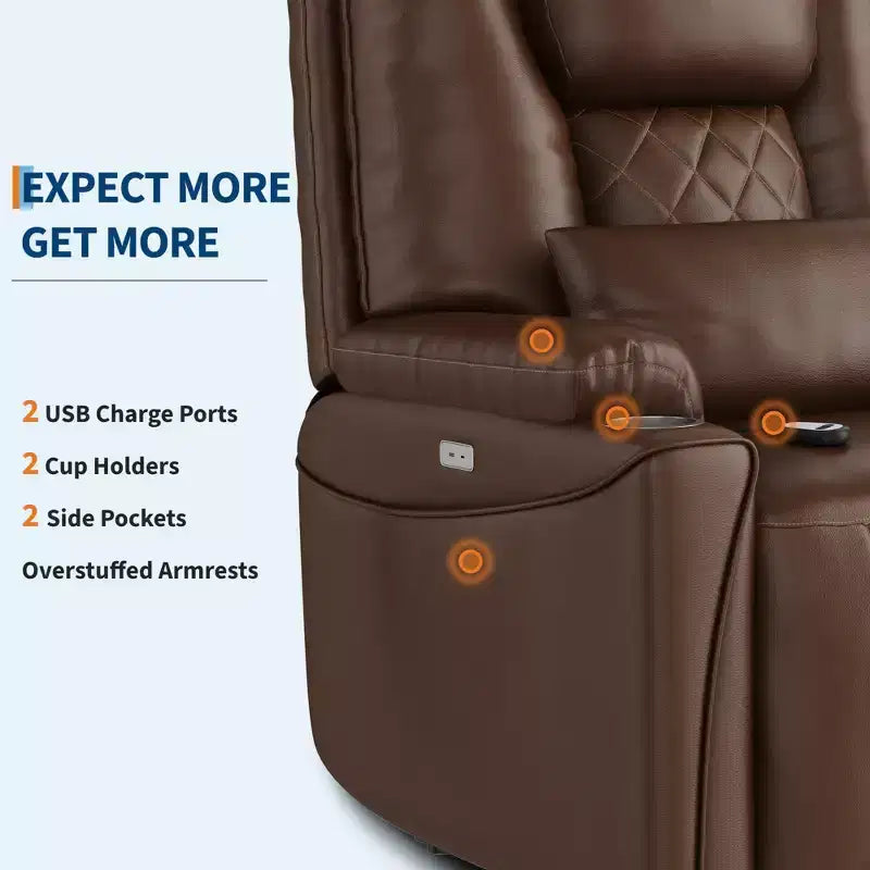 Faux Leather Power Lift Recliner Chair, 3-Position, 1-Seat