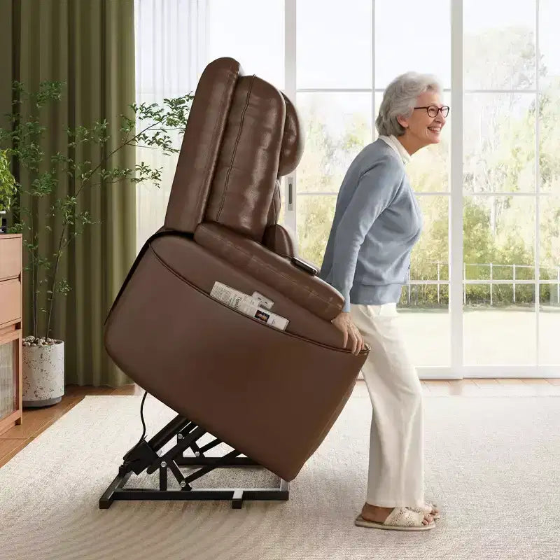 Faux Leather Power Lift Recliner Chair, 3-Position, 1-Seat