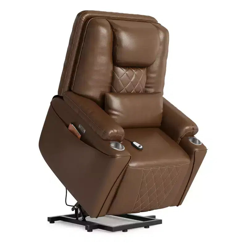 Faux Leather Power Lift Recliner Chair, 3-Position, 1-Seat