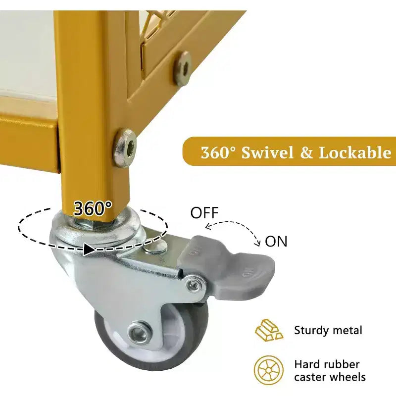 Gold & White Single-Station Manicure Table with Electric Downdraft Vent