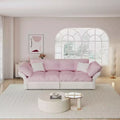 MAYEERTY 74.8 Queen Pull Out Sofa Bed,3-in-1 Convertible Sleeper Tufted Sofa with 2 Soft Pillows Pink