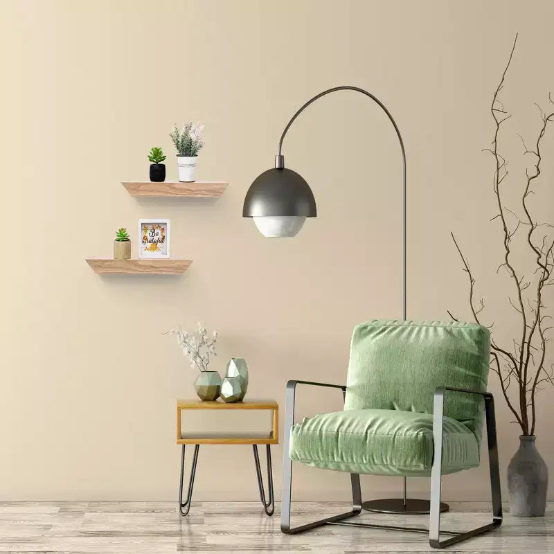 11.81 Maple Floating Shelf C invisible-bracket wood wall mount, perfect bathroom/bedroom/kitchen dcor or book/plant display, easy install.