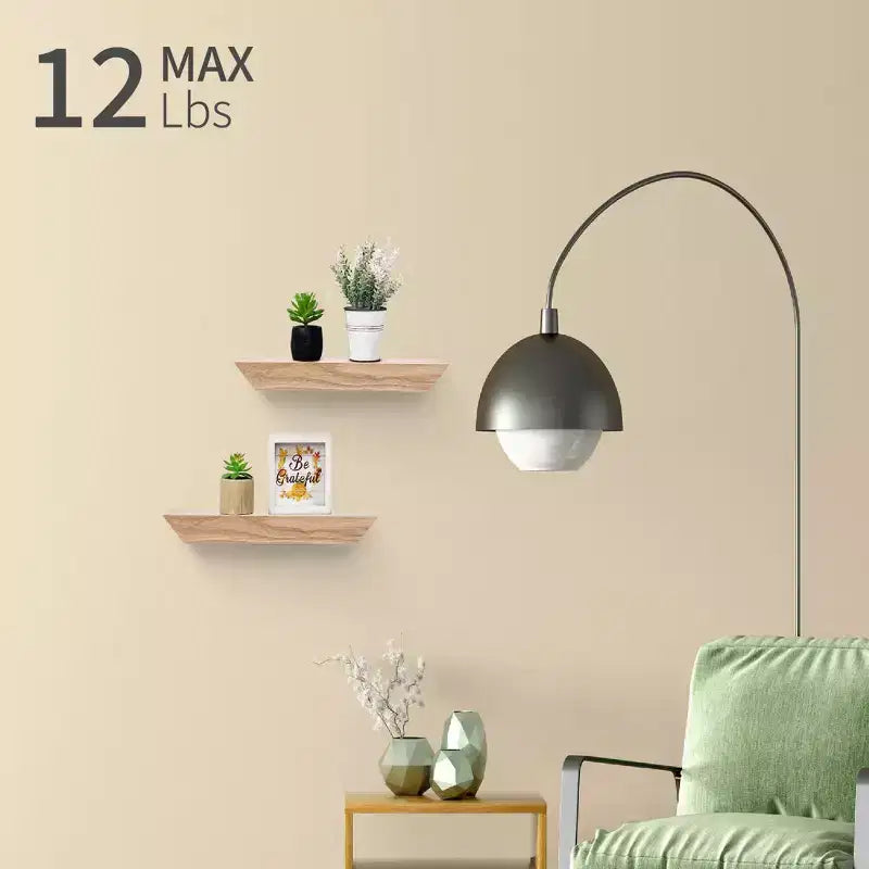 Maple Wood Floating Wall Shelf, Single, Invisible Bracket, 11.81"