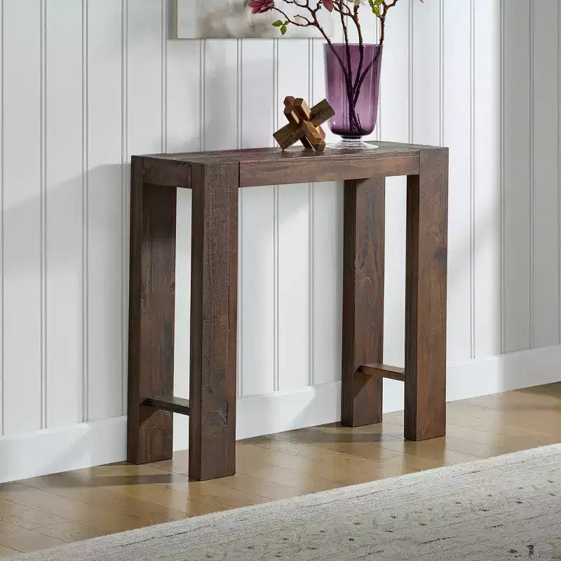 Black / Brown / Oak Solid Wood Narrow Console Table, Modern Farmhouse Style, 1-Person Use