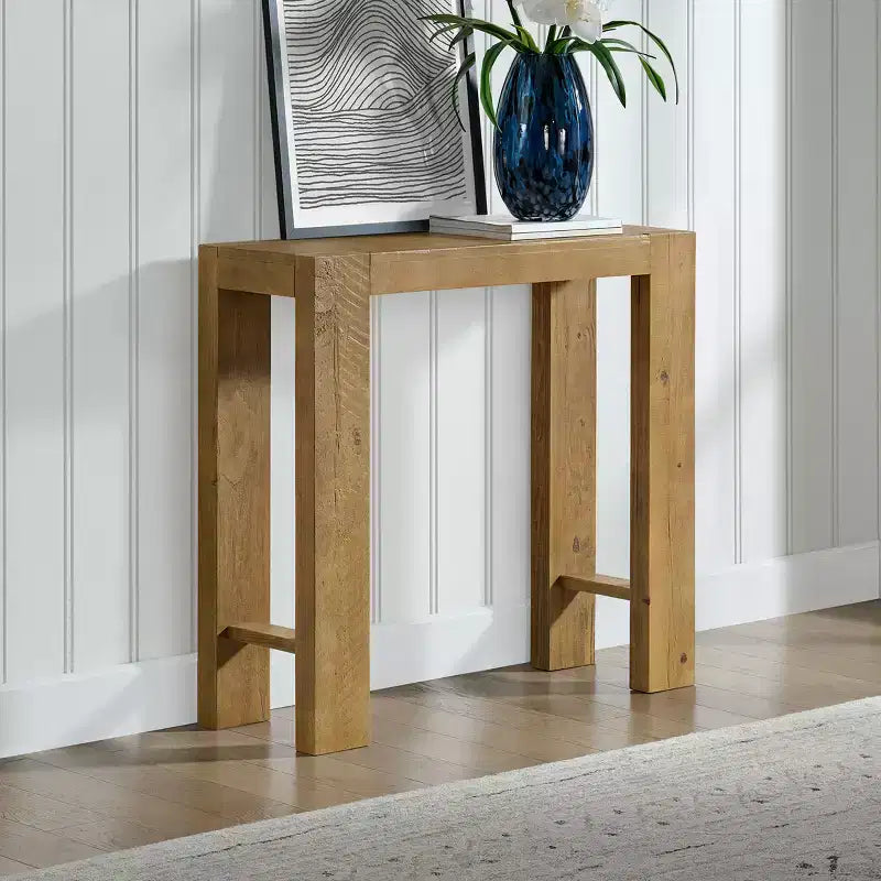 Black / Brown / Oak Solid Wood Narrow Console Table, Modern Farmhouse Style, 1-Person Use