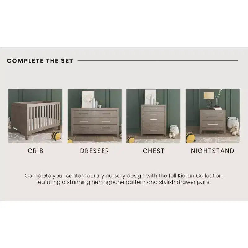 Crescent Gray / Toasted Chestnut 5-Drawer Chest for 1 Person, Nursery & Bedroom