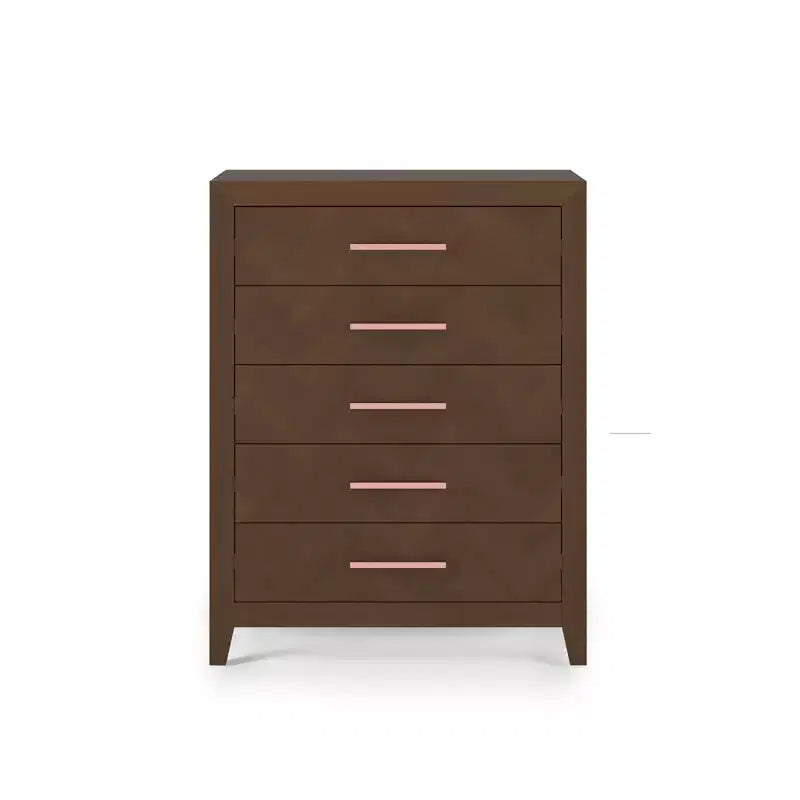 Crescent Gray / Toasted Chestnut 5-Drawer Chest for 1 Person, Nursery & Bedroom