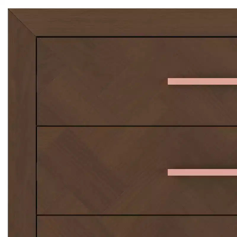 Crescent Gray / Toasted Chestnut 5-Drawer Chest for 1 Person, Nursery & Bedroom