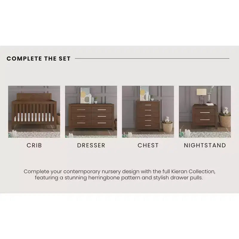 Crescent Gray / Toasted Chestnut 5-Drawer Chest for 1 Person, Nursery & Bedroom