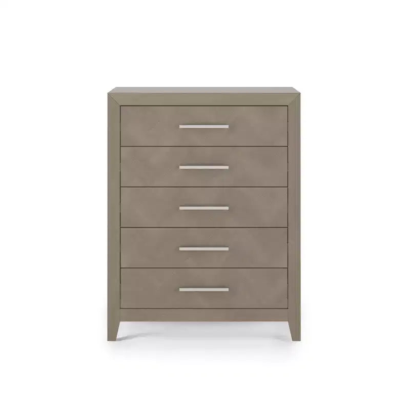 Crescent Gray / Toasted Chestnut 5-Drawer Chest for 1 Person, Nursery & Bedroom
