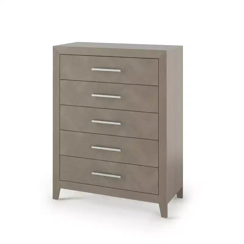 Crescent Gray / Toasted Chestnut 5-Drawer Chest for 1 Person, Nursery & Bedroom
