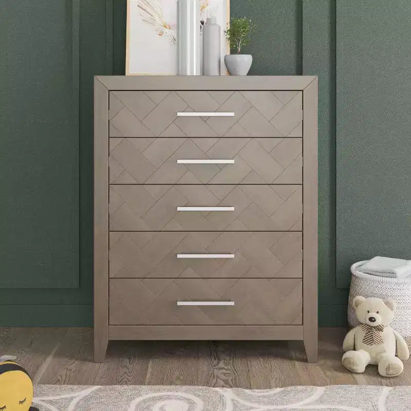 Child Craft Kieran 5 Drawer Chest for Nursery or Bedroom, Plenty of Storage, Anti-Tip Kit Included to Prevent Tipping, Non-Toxic, Baby Safe Finish