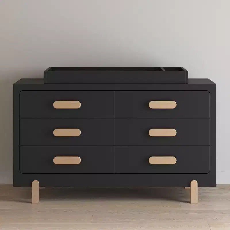 Changing Table Topper – Biscotti / Caviar Black / Matte White, Pine Wood, For 1 Baby