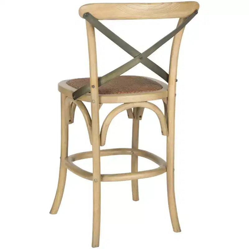 Antique White / Black / Oak X-Back Counter Stool, Armless, Seats 1
