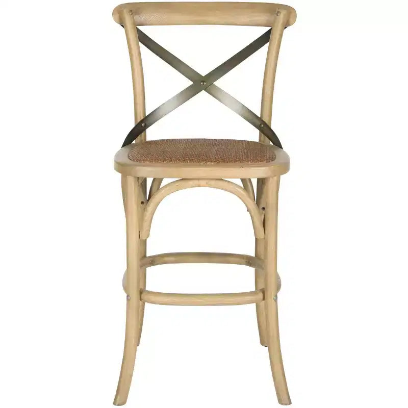 Antique White / Black / Oak X-Back Counter Stool, Armless, Seats 1