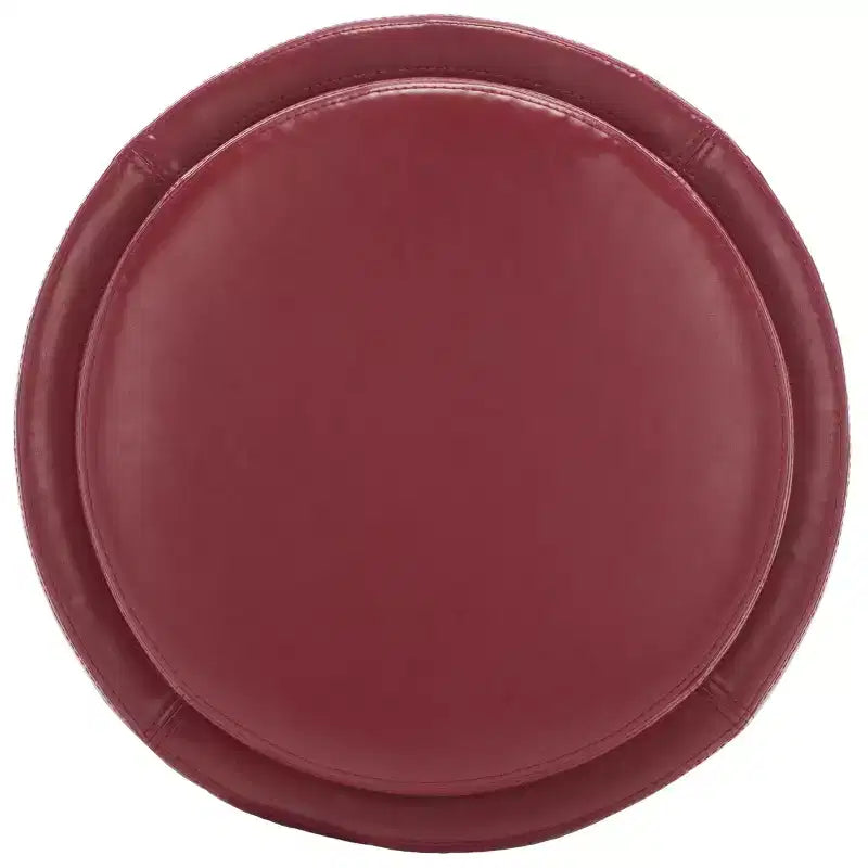 Round Flip-Top Storage Ottoman, Black/Red, Seats 1