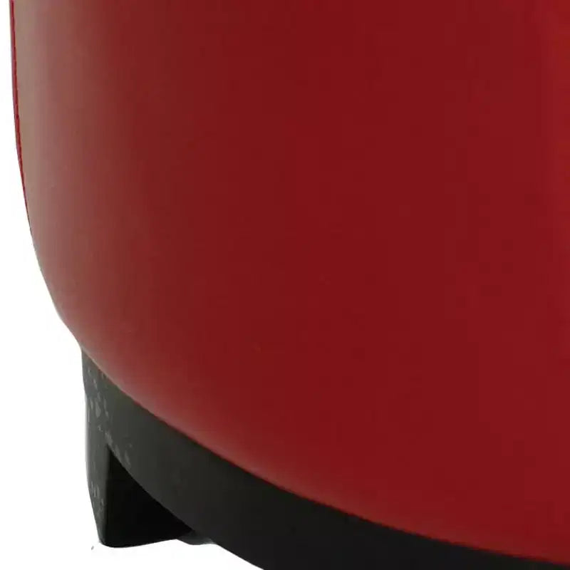 Round Flip-Top Storage Ottoman, Black/Red, Seats 1