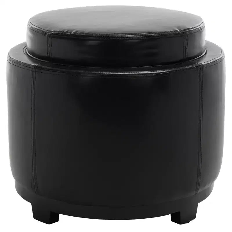 Round Flip Top Storage Ottoman - HUD4045 - Safavieh Couture