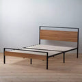 Nora Metal and Wood Platform Bed Frame - Brookside Home