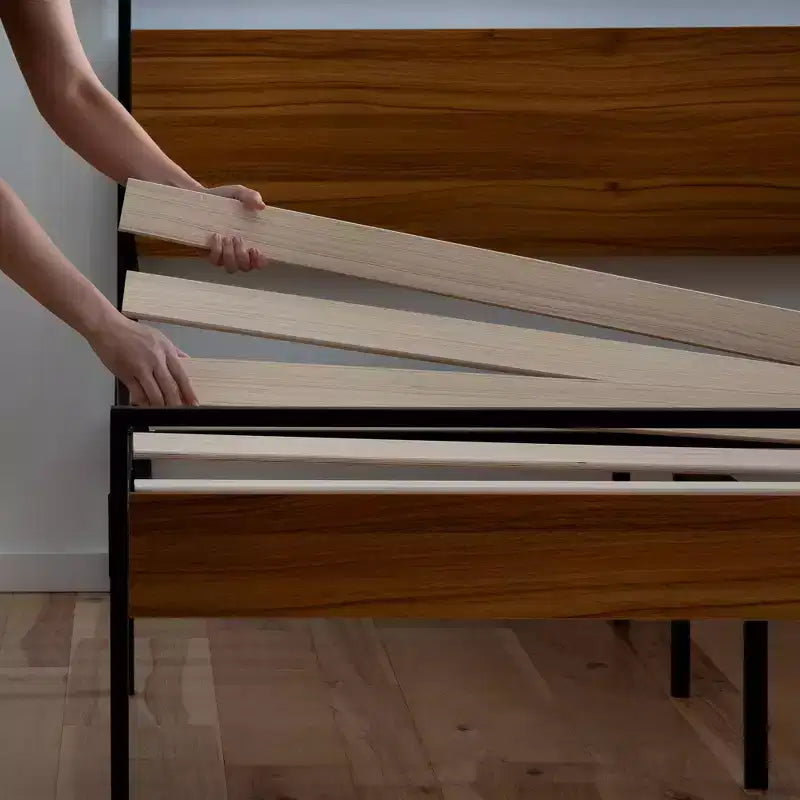 Nora Metal and Wood Platform Bed Frame - Brookside Home