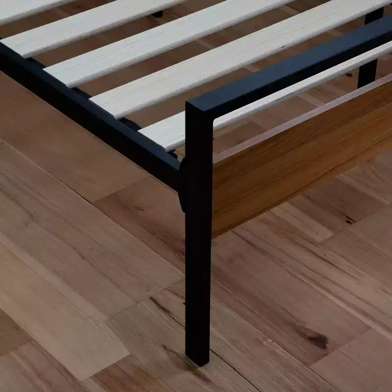 Nora Metal and Wood Platform Bed Frame - Brookside Home