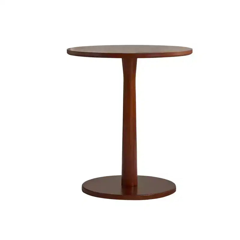 Beige Linen Armless Accent Chair Set of 2 with Round Side Table